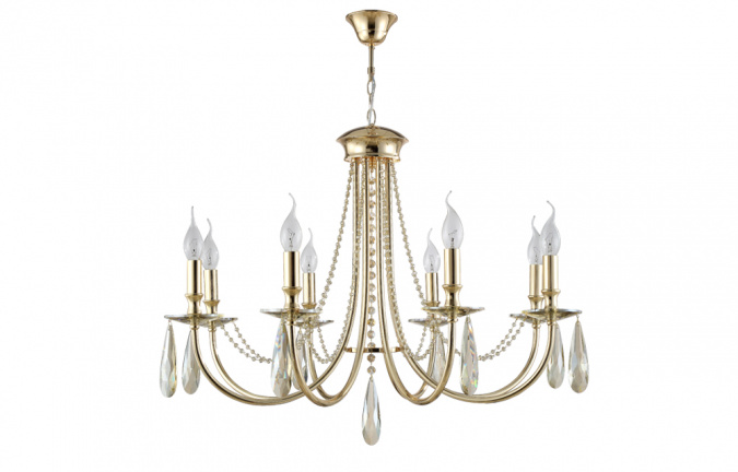 Люстра Crystal Lux VICTORIA SP8 GOLD/AMBER фото 1